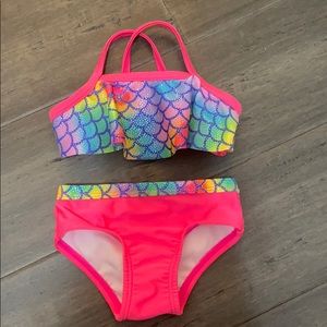 sparkly mermaid/hot pink swimsuit